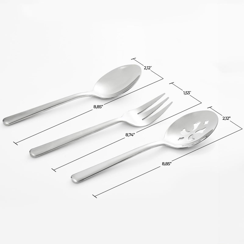 RTT Serving Spoon x 2,Slotted Serving Spoon x 2,Serving Forks x 2,RTT 9 Inch Stainless Steel Catering Serving Utensils for Party Buffet Dinner Banquet Cooking Kitchen Basics,Mirror Finish Flatware - Image 5